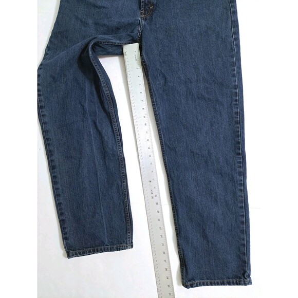 Kirkland Loose Straight Jeans Mens 36x32 Dark Wash Blue 100% Cotton Denim - Picture 8 of 8